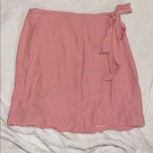 Pink loft wrap skirt with side tie